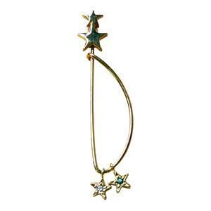 Vintage Rhinestone on Star Charms Gold Tone Stick Pin Star Shape Safety Closure